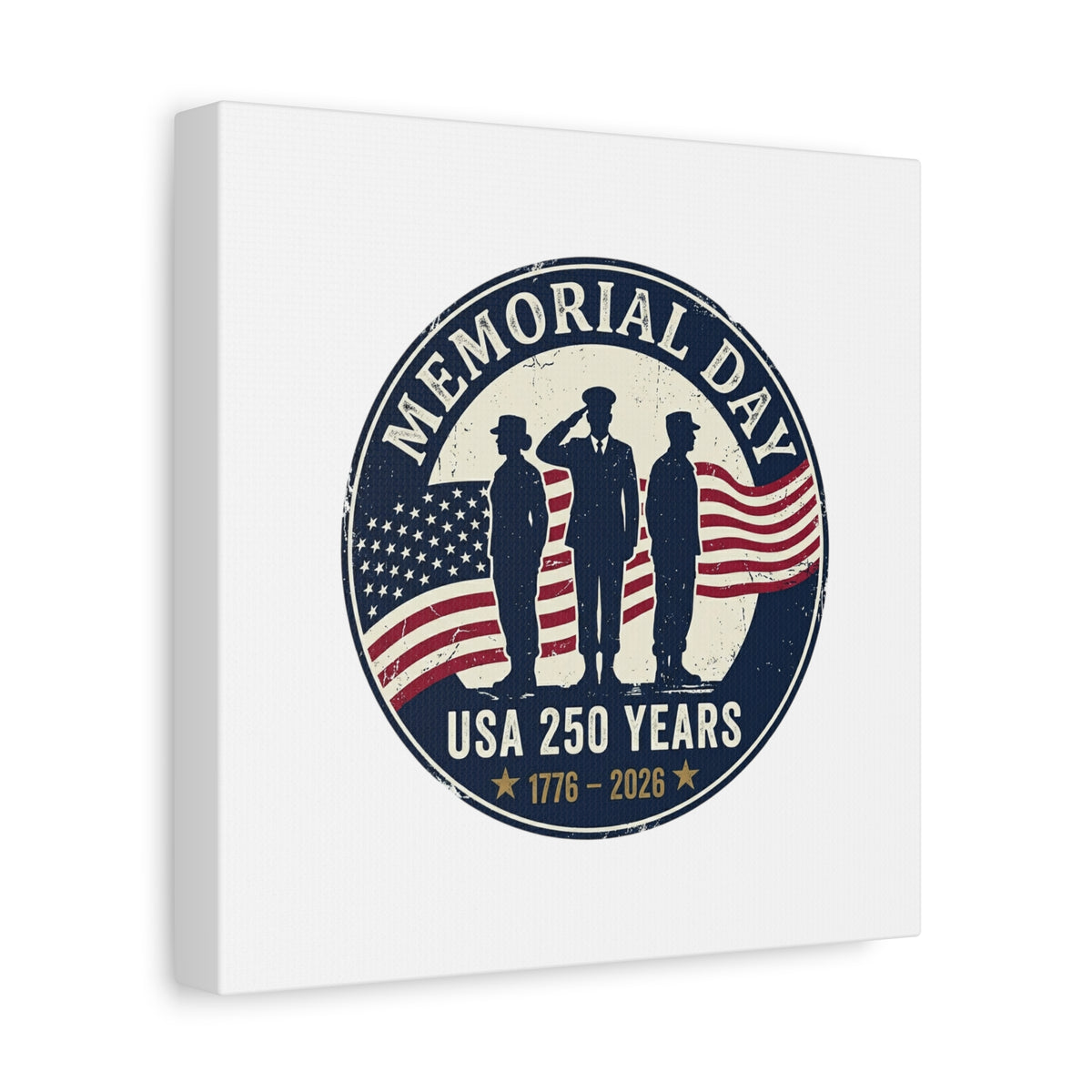 Memorial Day USA 250 Canvas | 1776–2026 Vintage Distressed Americana