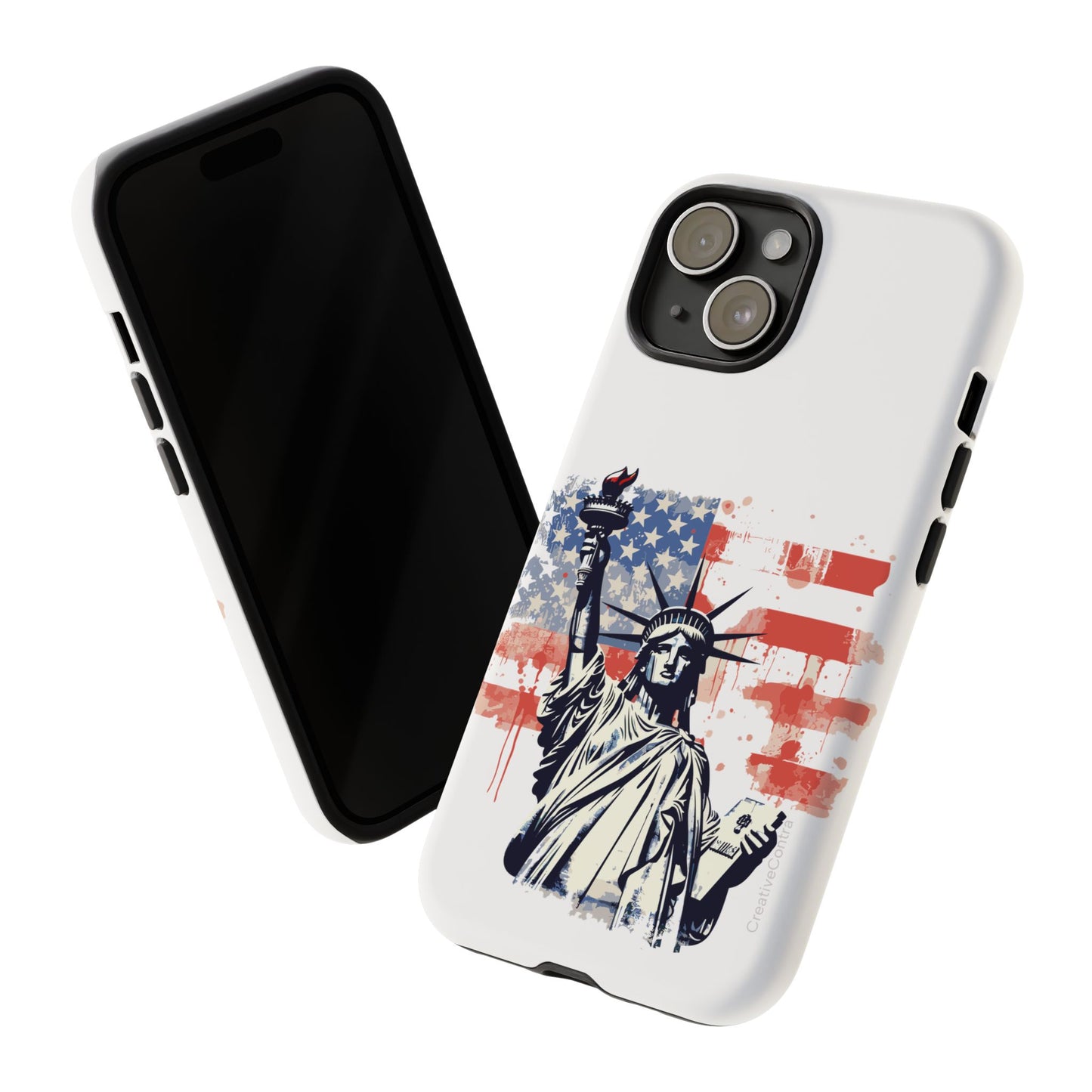 Statue of Liberty Phone Case, Tough Cases, USA Flag Design, Patriotic Phone Accessory, Gift for Independence Day, Memorial Day