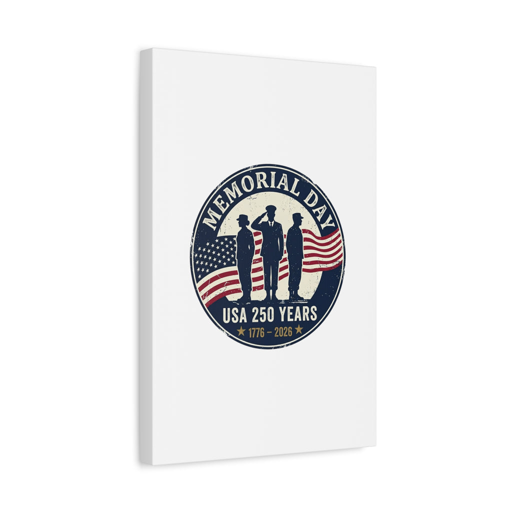Memorial Day USA 250 Canvas | 1776–2026 Vintage Distressed Americana