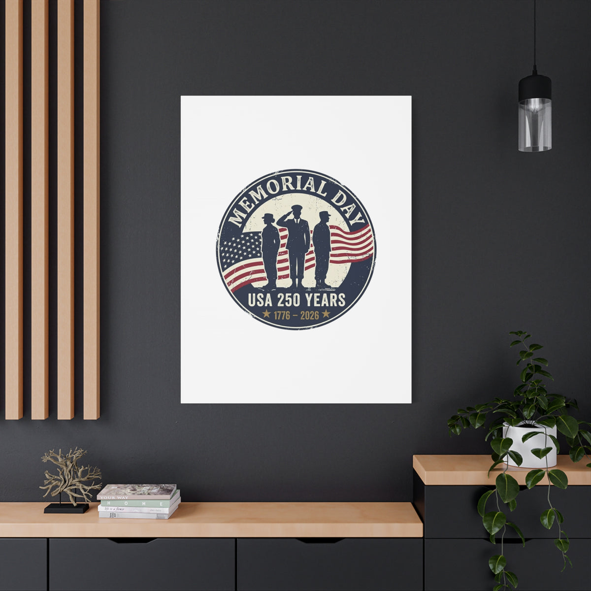 Memorial Day USA 250 Canvas | 1776–2026 Vintage Distressed Americana