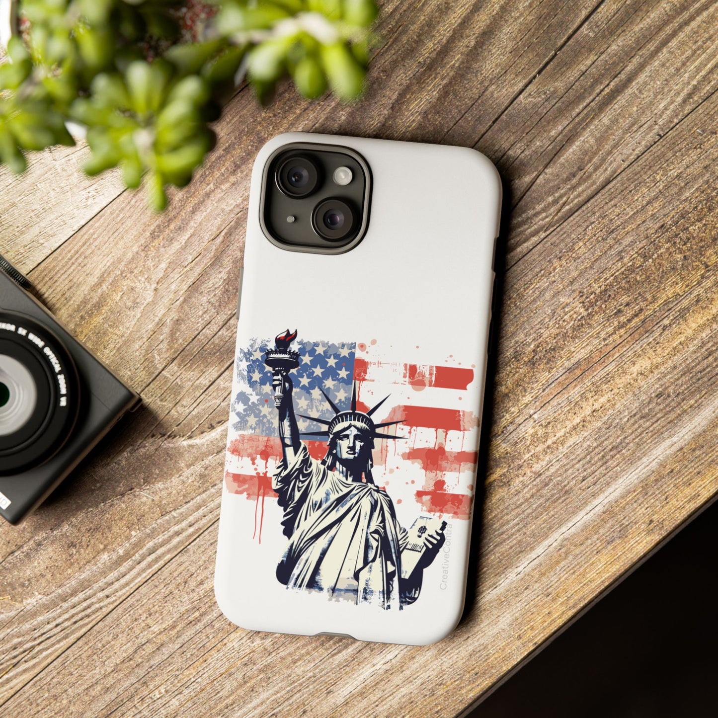 Statue of Liberty Phone Case, Tough Cases, USA Flag Design, Patriotic Phone Accessory, Gift for Independence Day, Memorial Day
