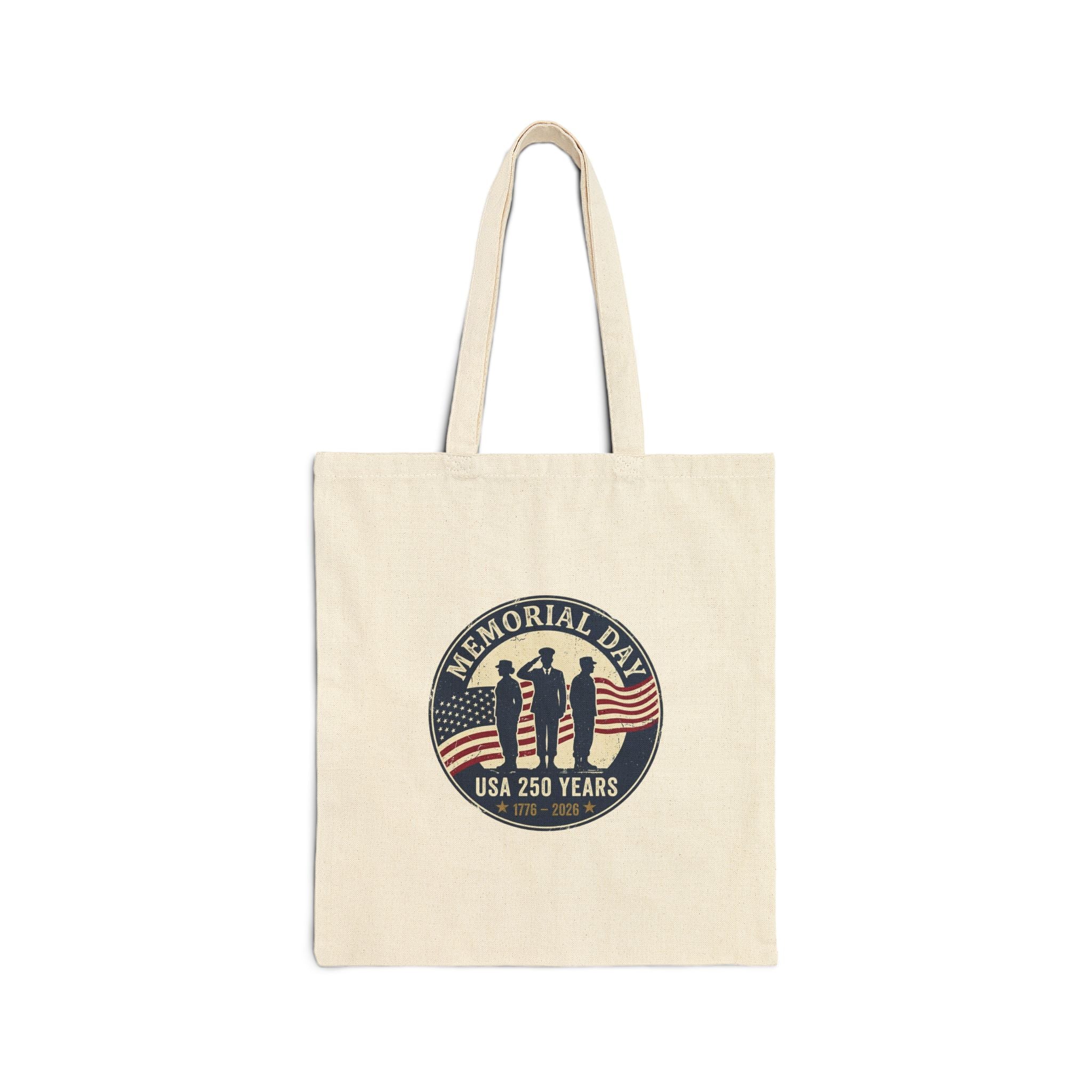 Memorial Day USA 250 Tote, 1776–2026 Vintage Distressed Patriotic Canvas