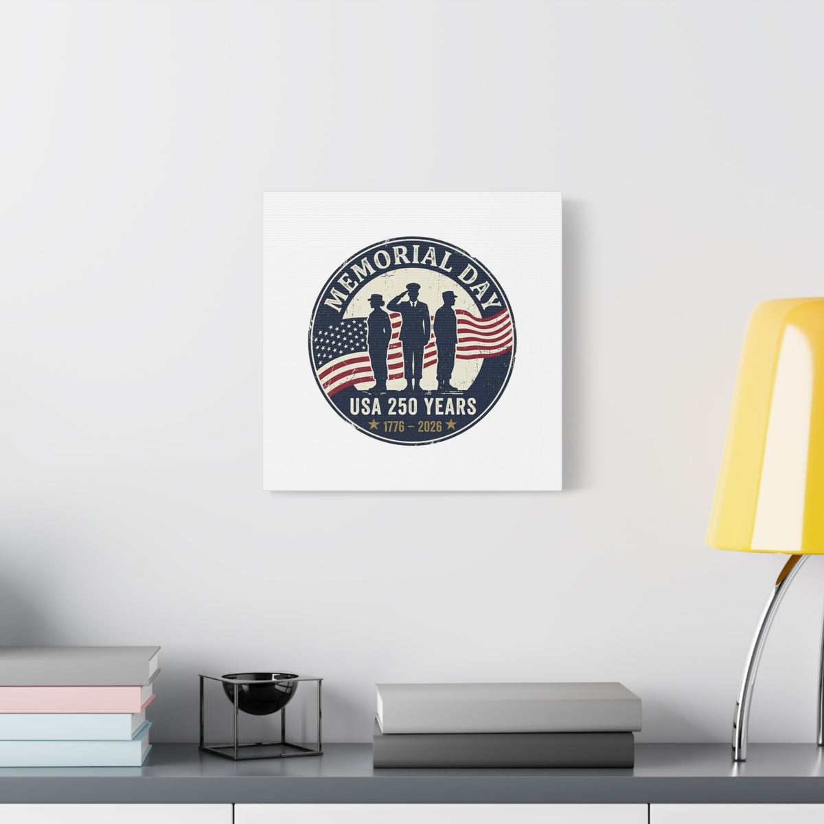 Memorial Day USA 250 Canvas | 1776–2026 Vintage Distressed Americana