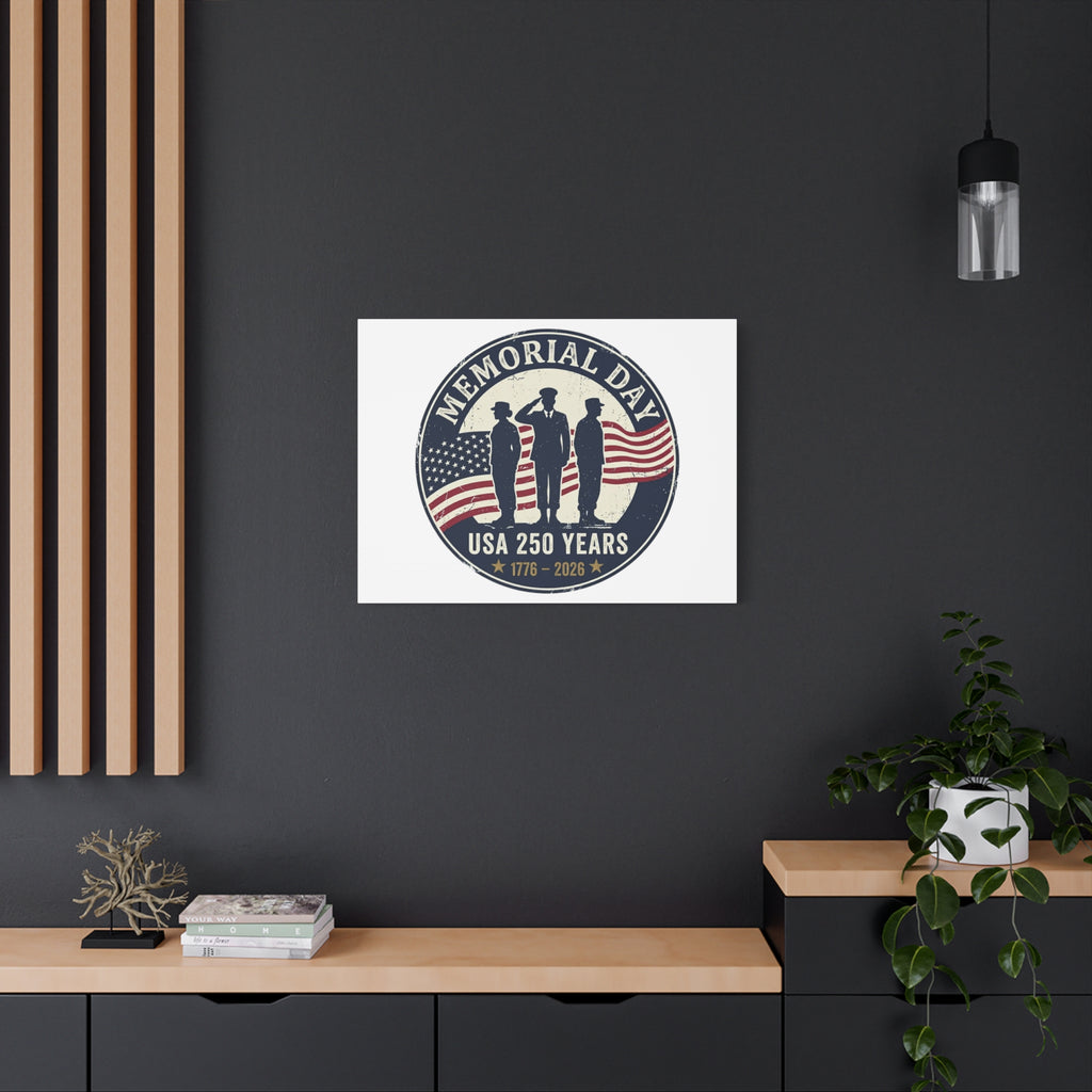 Memorial Day USA 250 Canvas | 1776–2026 Vintage Distressed Americana