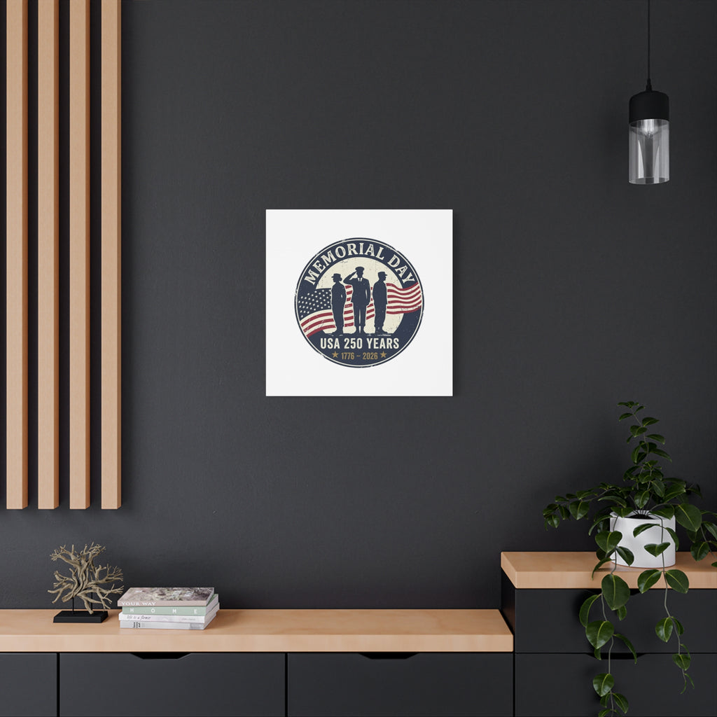 Memorial Day USA 250 Canvas | 1776–2026 Vintage Distressed Americana