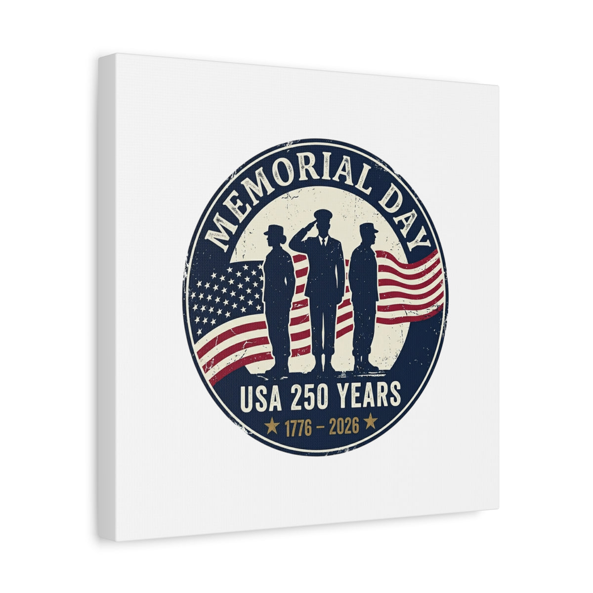 Memorial Day USA 250 Canvas | 1776–2026 Vintage Distressed Americana