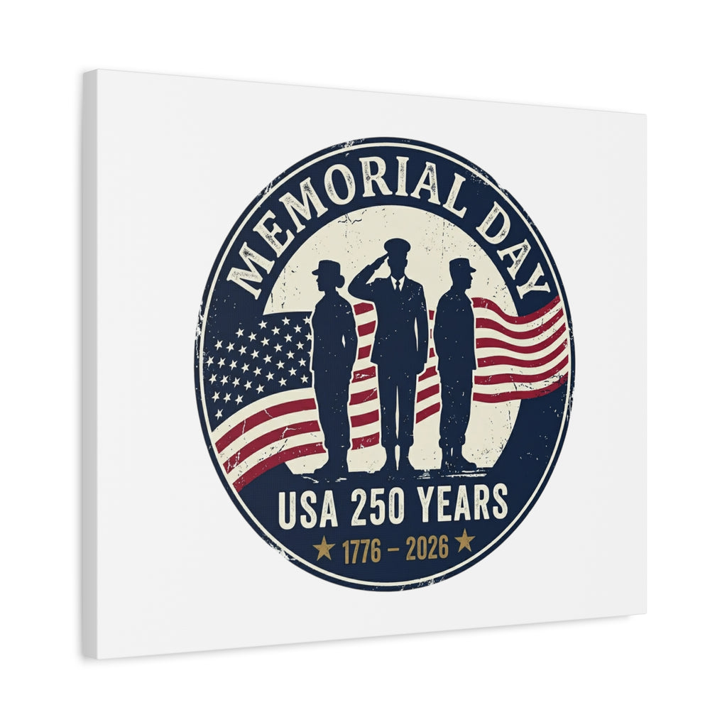 Memorial Day USA 250 Canvas | 1776–2026 Vintage Distressed Americana