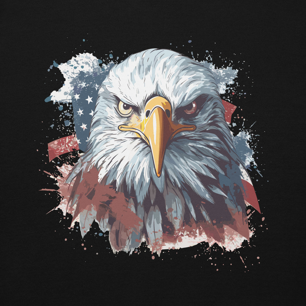 Unisex Premium Hoodie - Eagle Stare with US Flag
