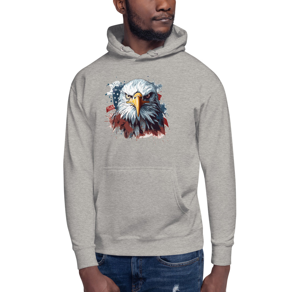 Unisex Premium Hoodie - Eagle Stare with US Flag
