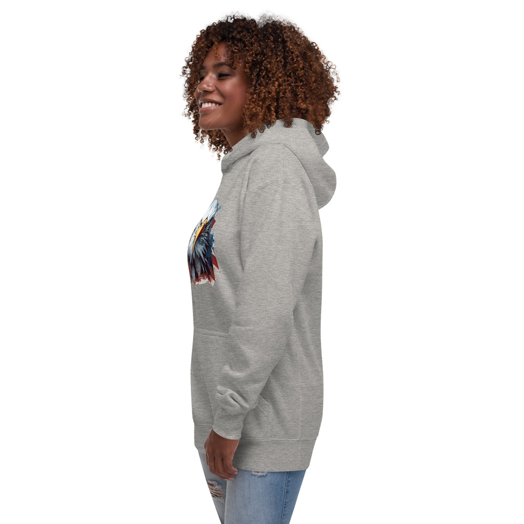 Unisex Premium Hoodie - Eagle Stare with US Flag