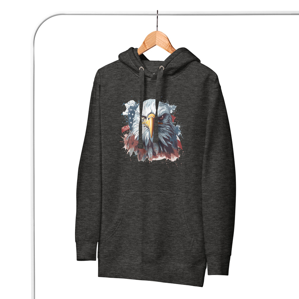 Unisex Premium Hoodie - Eagle Stare with US Flag