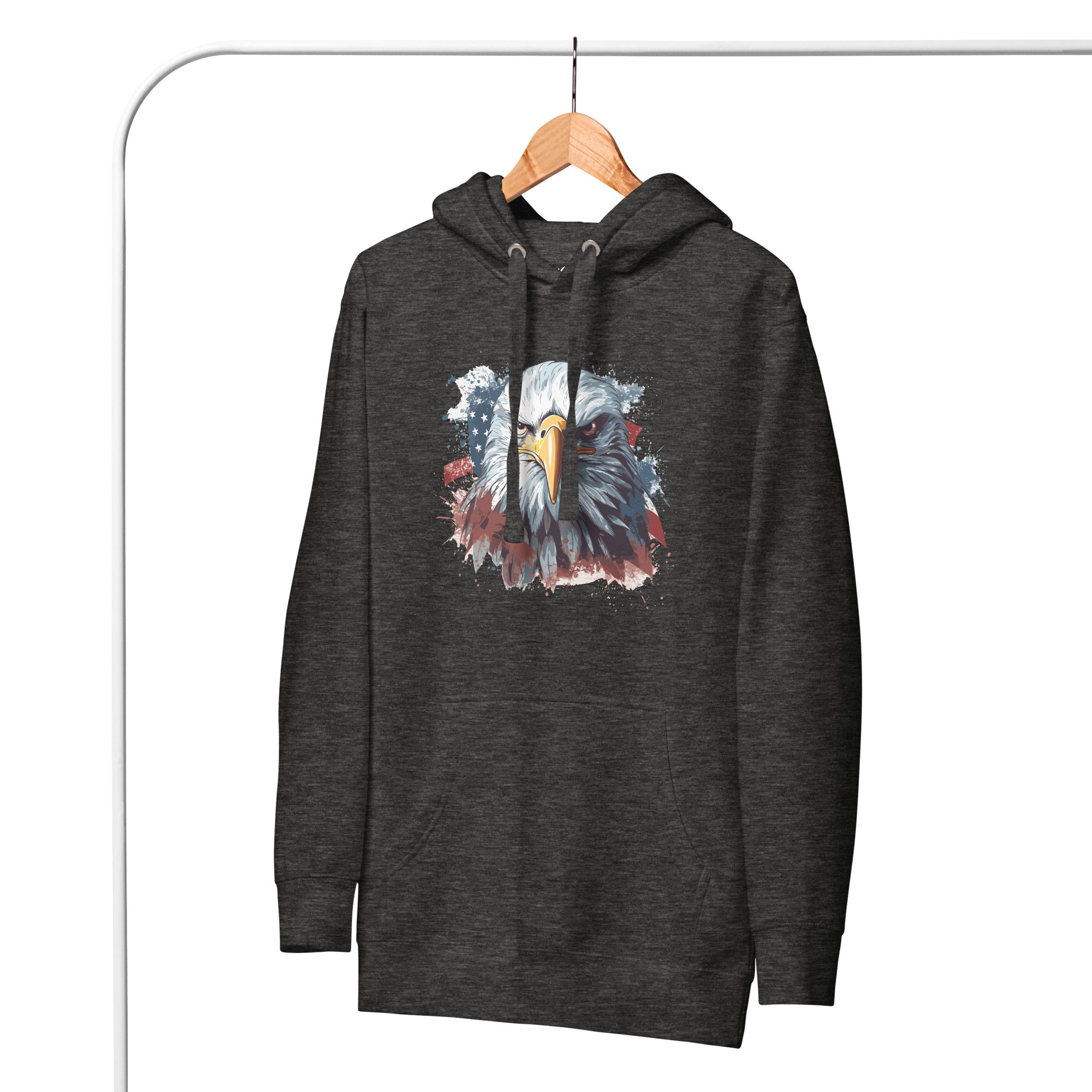 Unisex Premium Hoodie - Eagle Stare with US Flag