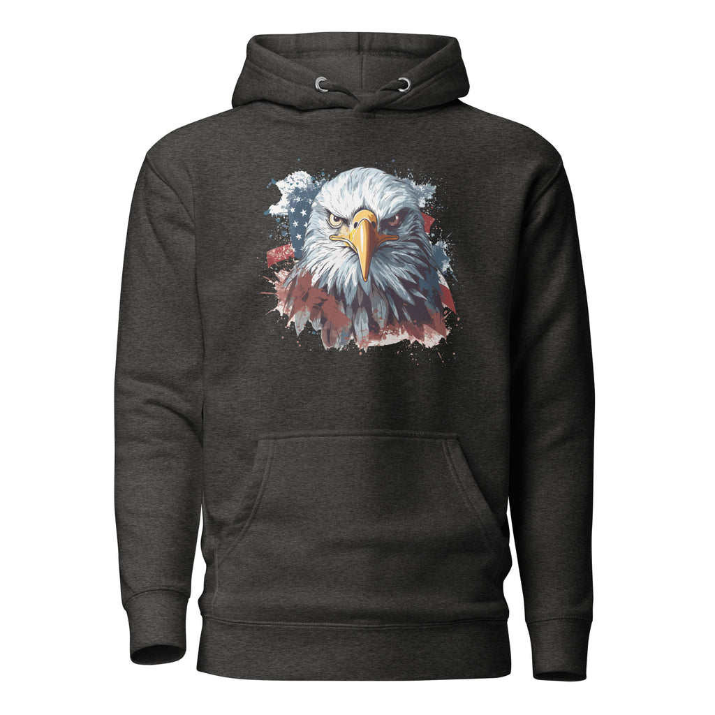 Unisex Premium Hoodie - Eagle Stare with US Flag