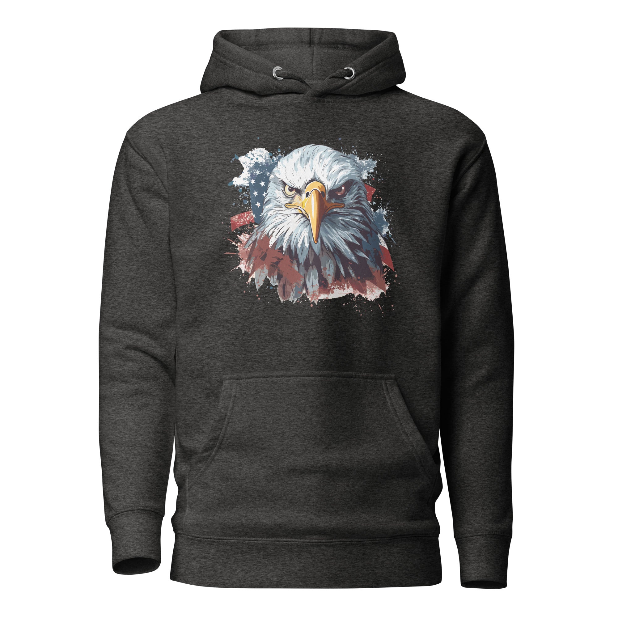 Unisex Premium Hoodie - Eagle Stare with US Flag