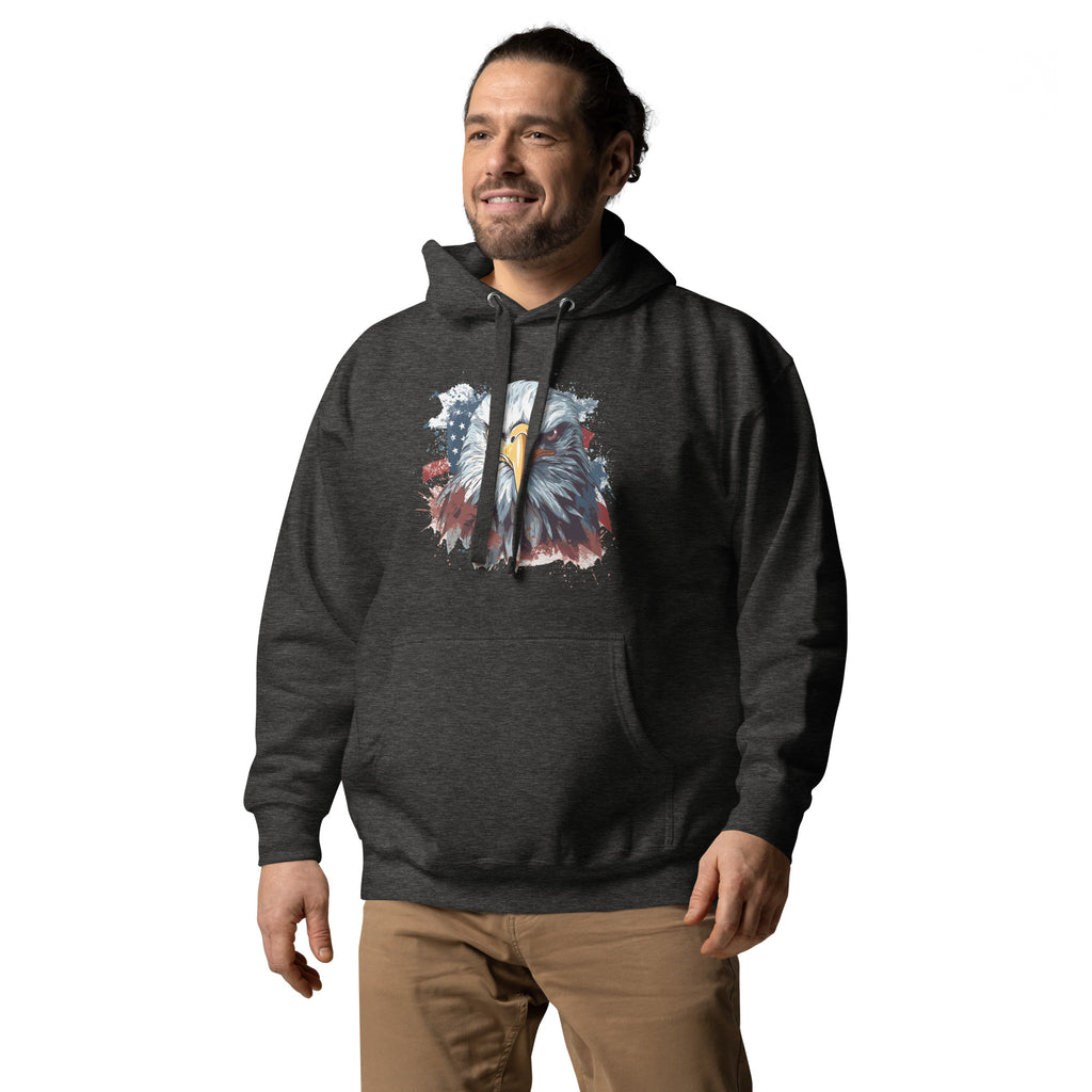 Unisex Premium Hoodie - Eagle Stare with US Flag