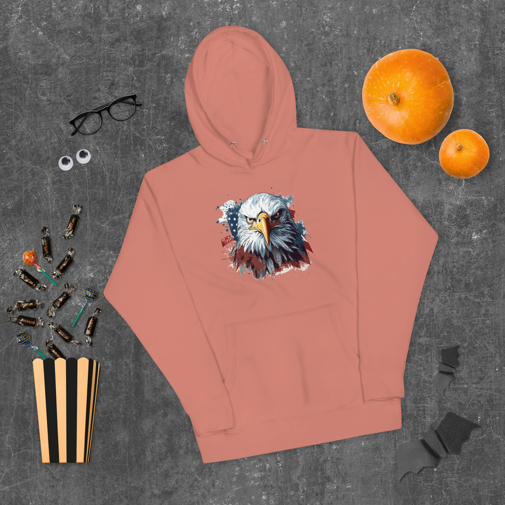 Unisex Premium Hoodie - Eagle Stare with US Flag
