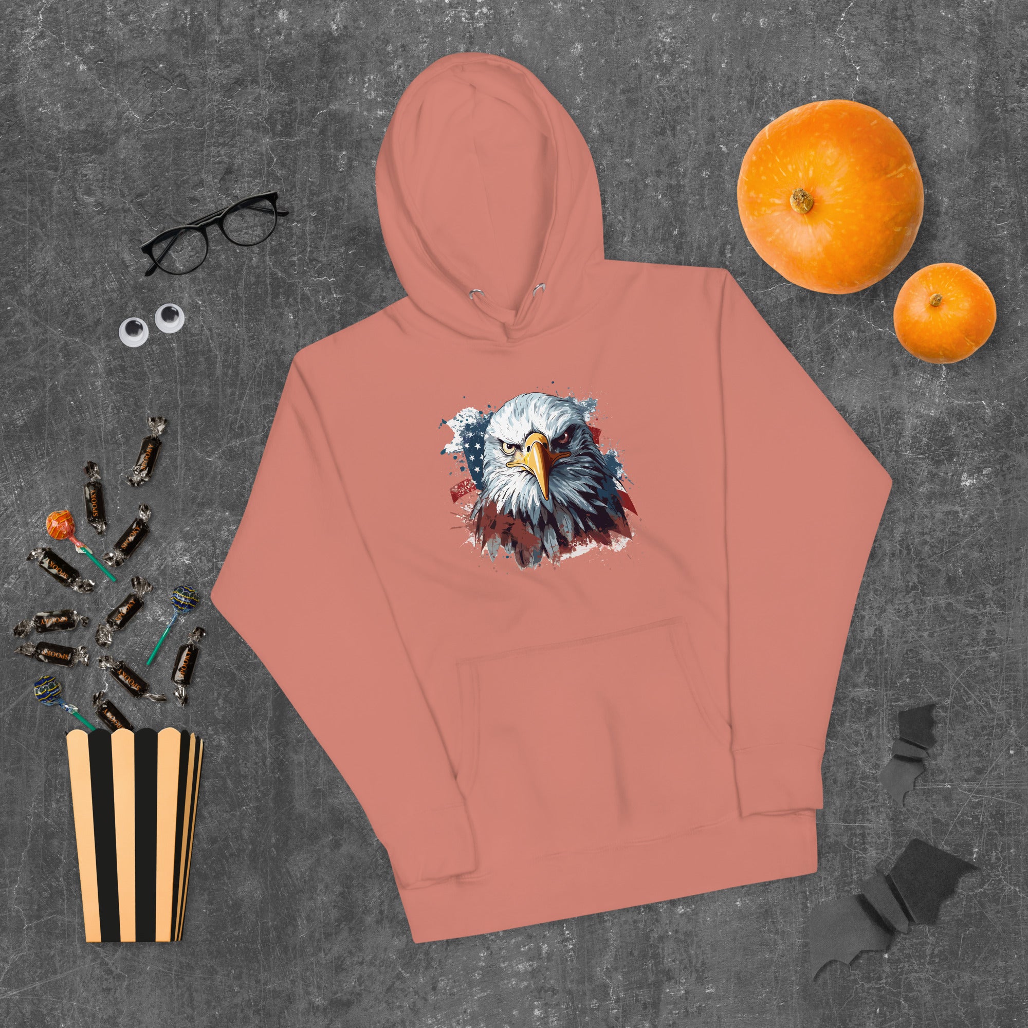 Unisex Premium Hoodie - Eagle Stare with US Flag