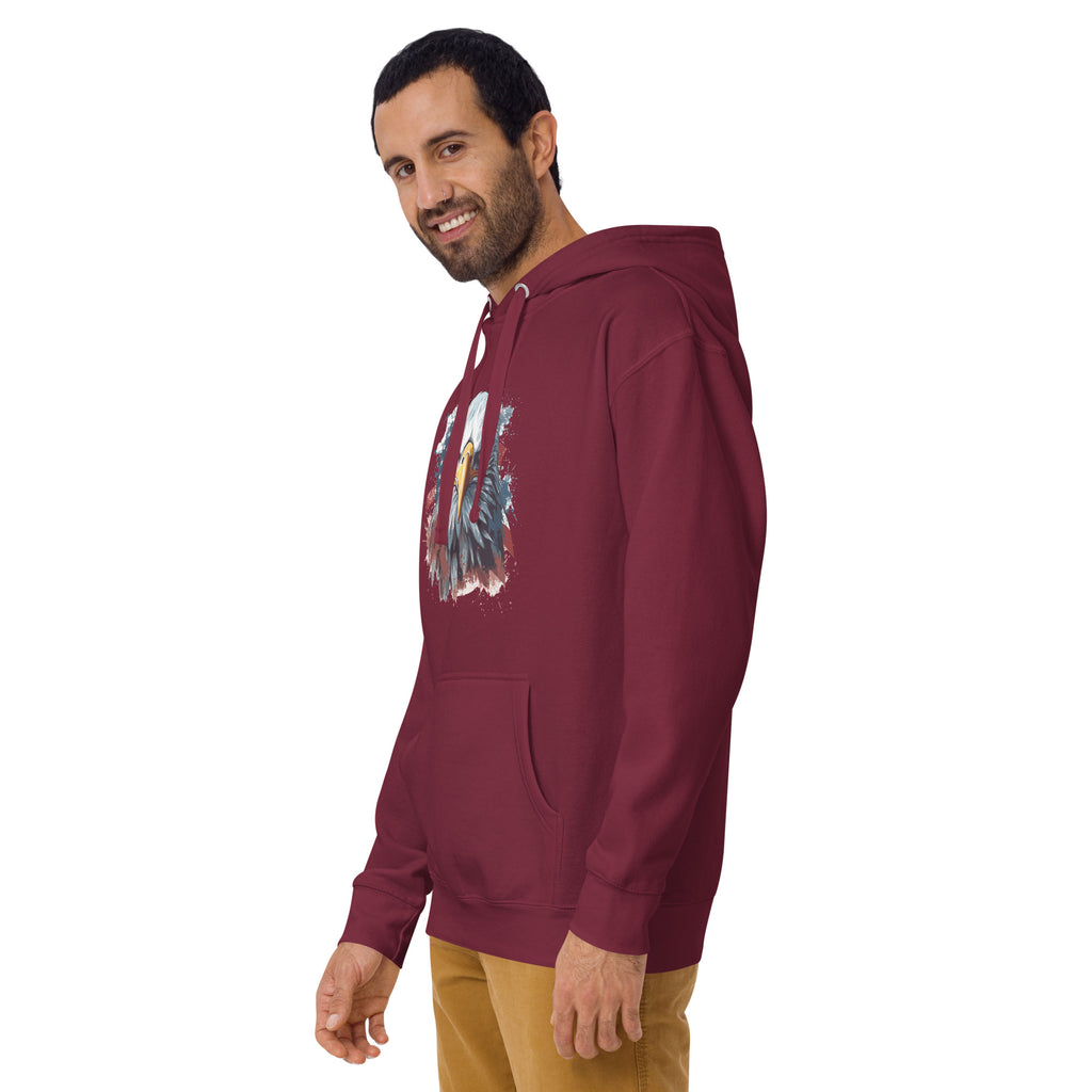Unisex Premium Hoodie - Eagle Stare with US Flag