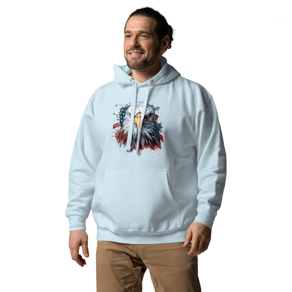 Unisex Premium Hoodie - Eagle Stare with US Flag