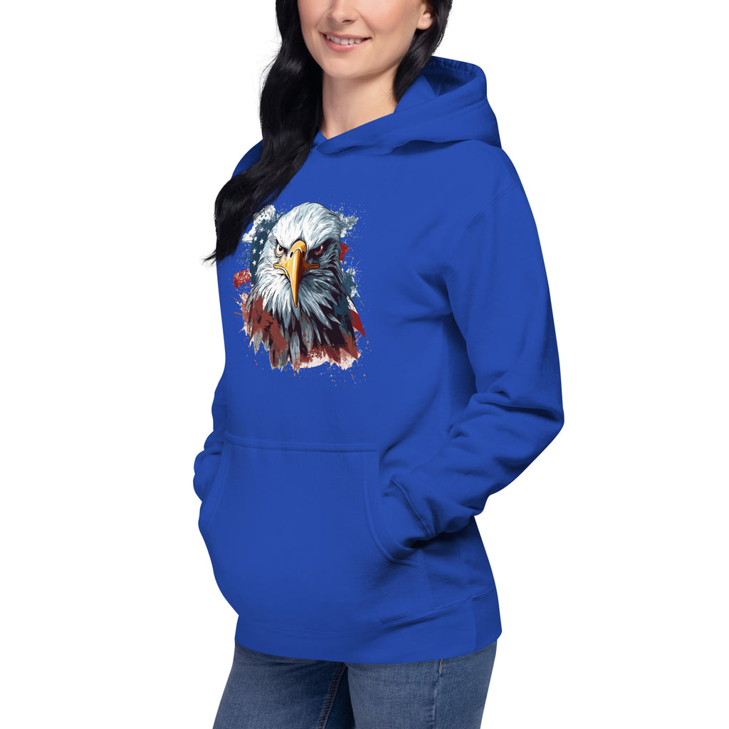 Unisex Premium Hoodie - Eagle Stare with US Flag