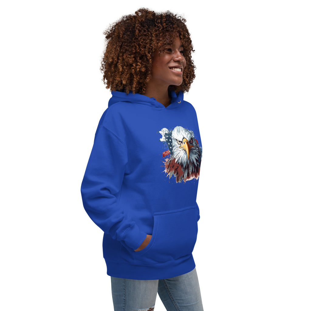 Unisex Premium Hoodie - Eagle Stare with US Flag