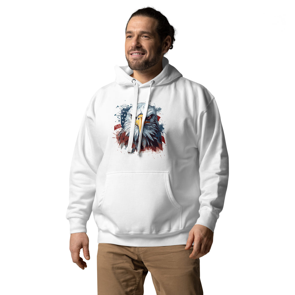 Unisex Premium Hoodie - Eagle Stare with US Flag