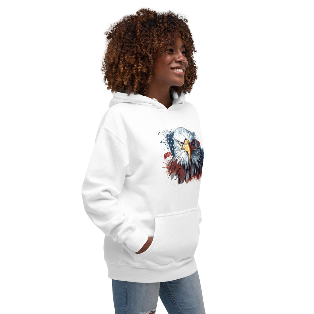 Unisex Premium Hoodie - Eagle Stare with US Flag