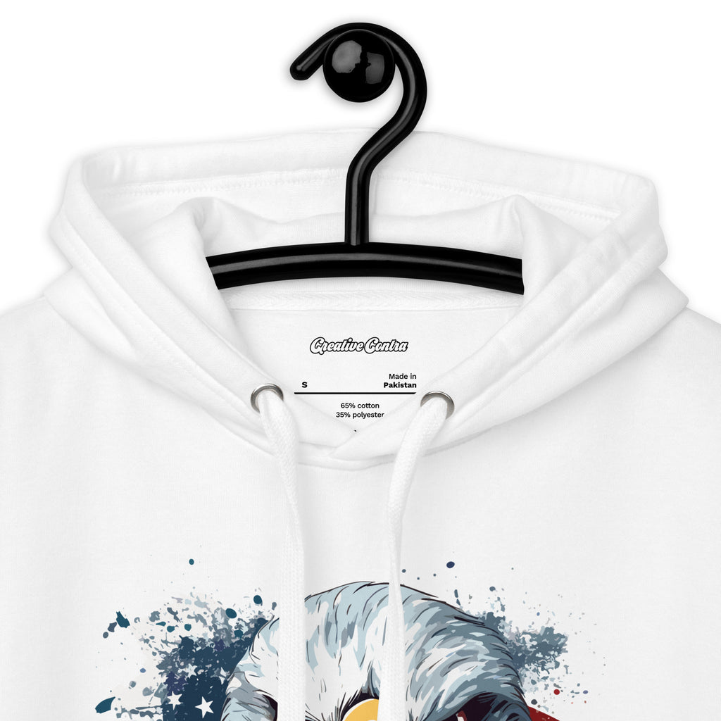 Unisex Premium Hoodie - Eagle Stare with US Flag